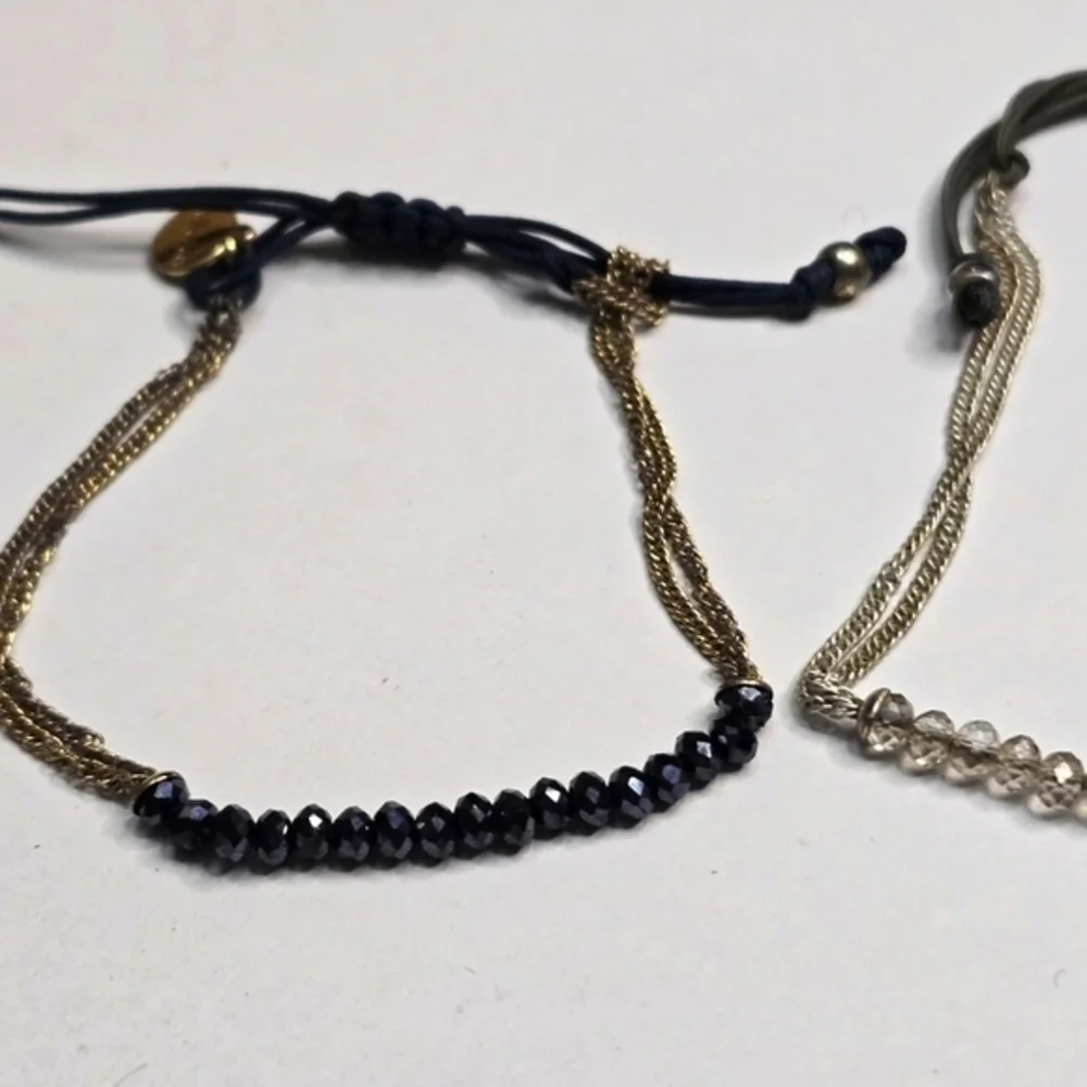 Stella‎ & Dot Black and Gold Beaded Bracelets Set